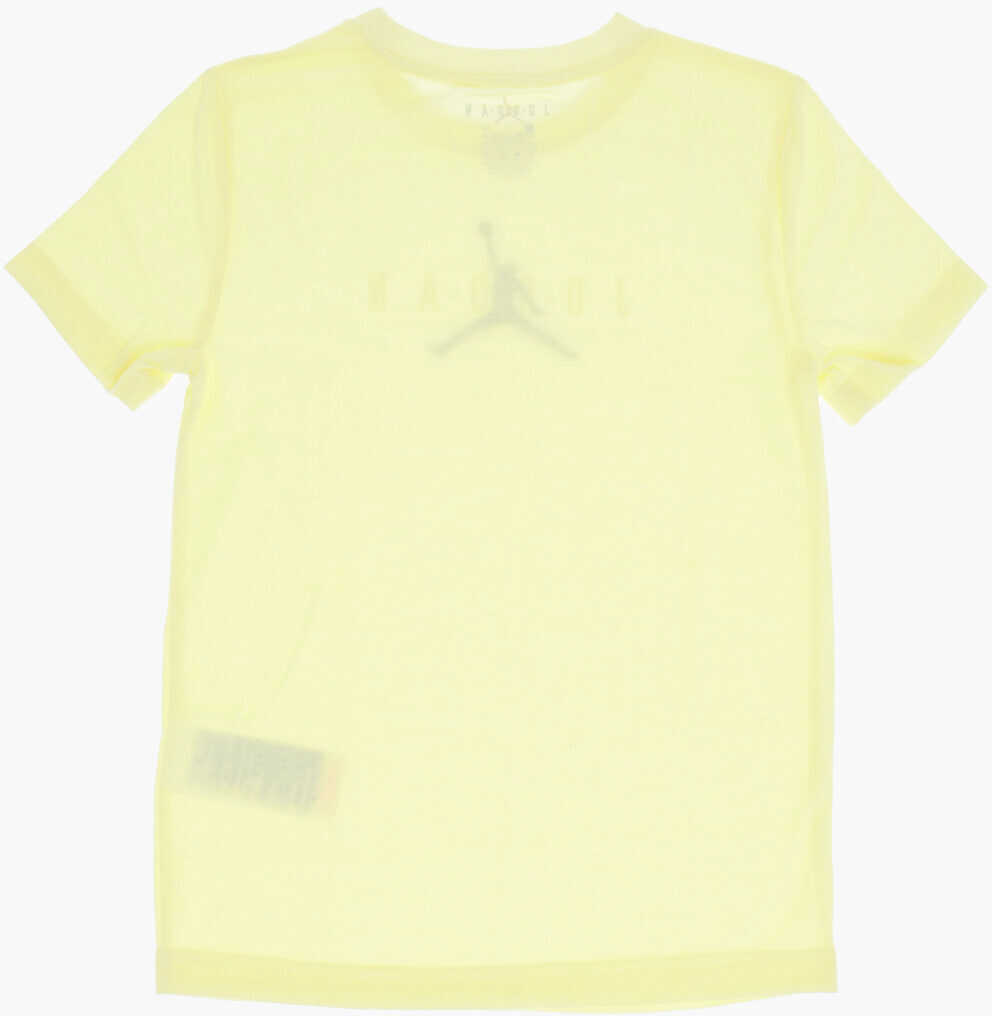 Tricouri Nike Air Jordan Solid Color Crew-Neck T-Shirt With Printed Logo Yellow Baieti (BM 14105510) 3