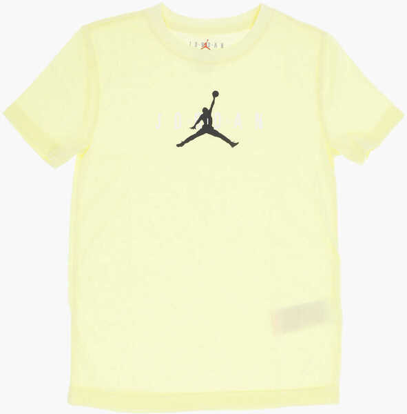 Tricouri Nike Air Jordan Solid Color Crew-Neck T-Shirt With Printed Logo Yellow Baieti (BM 14105510) 1