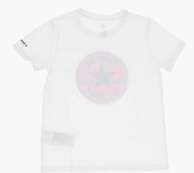 Tricouri Converse All Star Chuck Taylor Frontal Printed Crew-Neck T-Shirt White Baieti (BM 14105648) 3