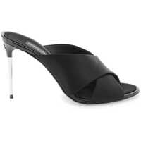 Saboti Satin Mules With Metal Heel. Femei