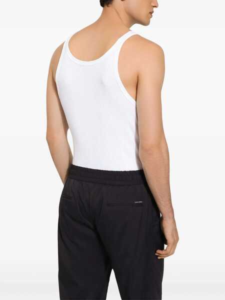 Tricouri Dolce & Gabbana Ribbed Tank Top WHITE Barbati (BM 14127548) 4
