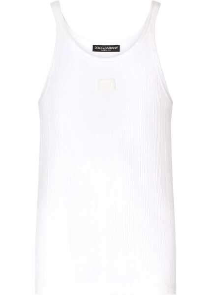 Tricouri Dolce & Gabbana Ribbed Tank Top WHITE Barbati (BM 14127548) 1