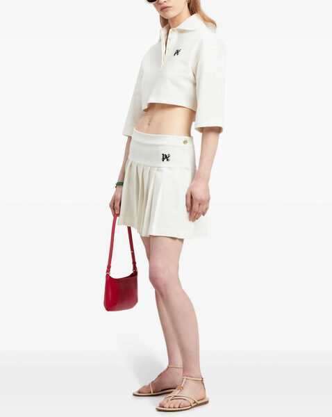 Tricouri Polo Palm Angels Monogram Cropped Polo Shirt WHITE Femei (BM 14127698) 2