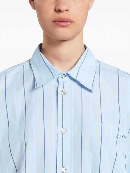 Bluze Marni Asymmetrical Striped Shirt AZURE Femei (BM 14128709) 5