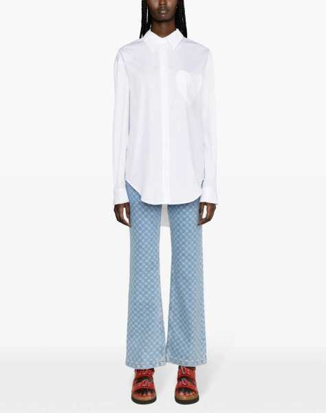 Camasi office MOSCHINO JEANS Heart Patch Shirt WHITE Femei (BM 14129117) 2