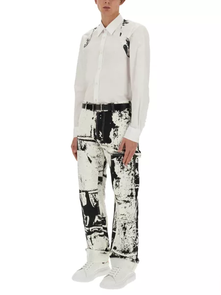 Camasi casual Alexander McQueen Fold Harness Shirt WHITE Barbati (BM 14129561) 2