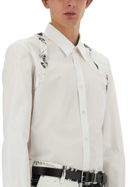 Camasi casual Alexander McQueen Fold Harness Shirt WHITE Barbati (BM 14129561) 4