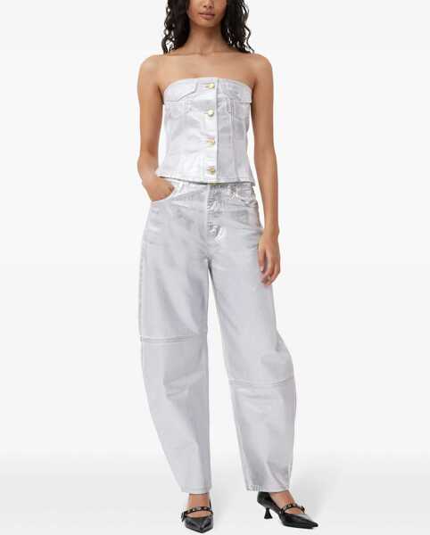 Bluze Ganni Denim Top WHITE Femei (BM 14130206) 2