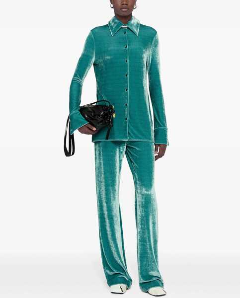 Pantaloni casual Jil Sander Wide Leg Pants AZURE Femei (BM 14130707) 2