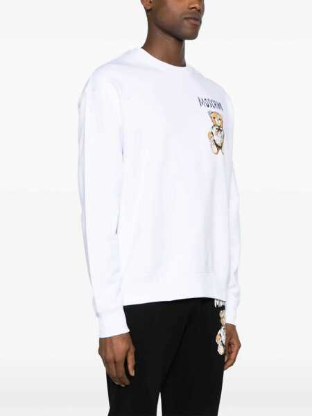 Bluze de trening Moschino Drawn Teddy Bear Sweatshirt WHITE Barbati (BM 14130866) 3