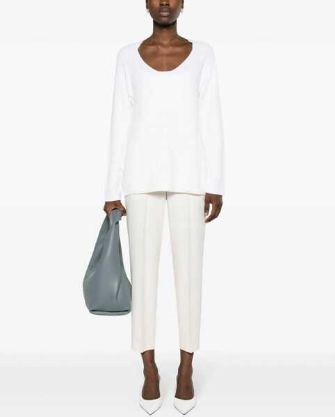 Pulovere Fabiana Filippi V-Neck Sweater WHITE Femei (BM 14131235) 2