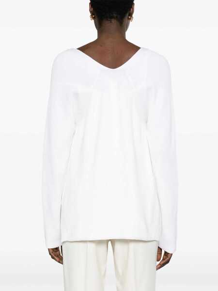Pulovere Fabiana Filippi V-Neck Sweater WHITE Femei (BM 14131235) 4
