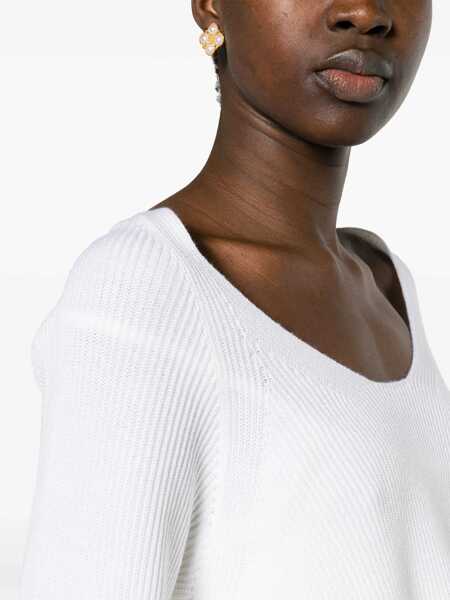 Pulovere Fabiana Filippi V-Neck Sweater WHITE Femei (BM 14131235) 5