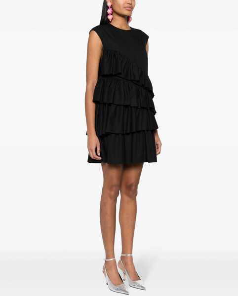 Rochii casual MSGM Dress With Ruffles BLACK Femei (BM 14131397) 3