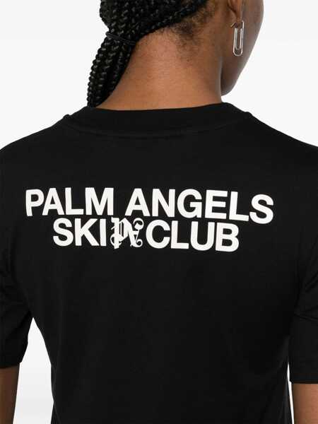 Tricouri Palm Angels Palm Ski Club T-Shirt BLACK Femei (BM 14132210) 5