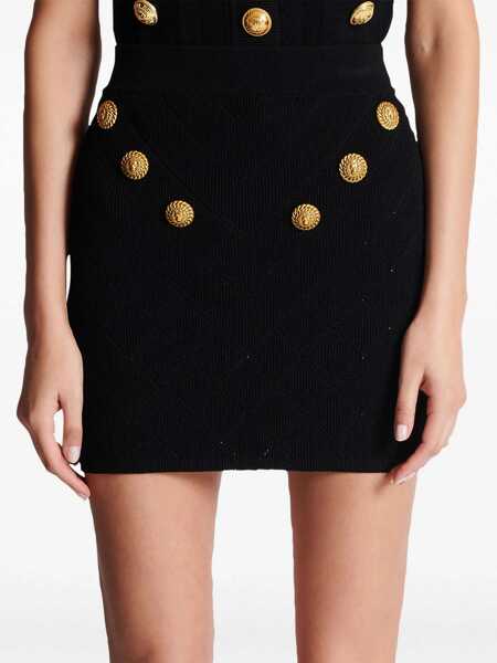 Fuste casual Balmain Knit Skirt BLACK Femei (BM 14132288) 5