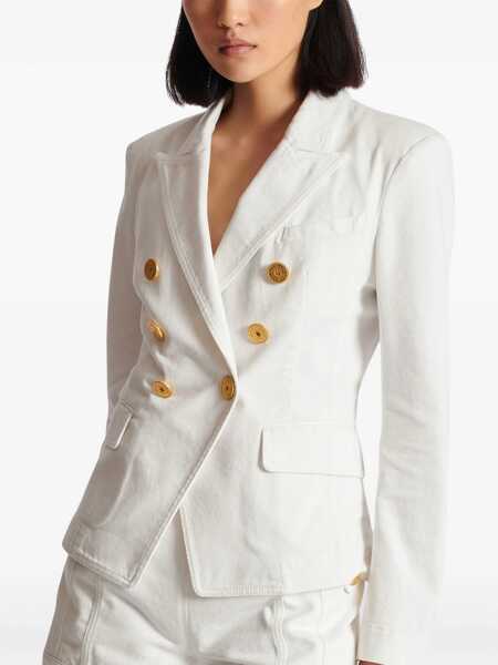 Sacouri office Balmain Six-Button Jacket WHITE Femei (BM 14132453) 5