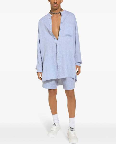 Pantaloni scurti Dolce & Gabbana Linen Bermuda Shorts AZURE Barbati (BM 14132999) 2