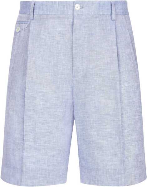 Pantaloni scurti Dolce & Gabbana Linen Bermuda Shorts AZURE Barbati (BM 14132999) 1