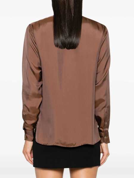 Camasi office Tom Ford Twill Shirt BROWN Femei (BM 14133065) 4