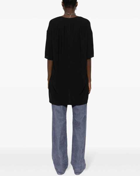 Tricouri Rick Owens V-Neck T-Shirt BLACK Femei (BM 14133413) 4