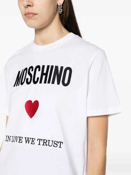 Tricouri Moschino T-Shirt With Logo WHITE Femei (BM 14133689) 5