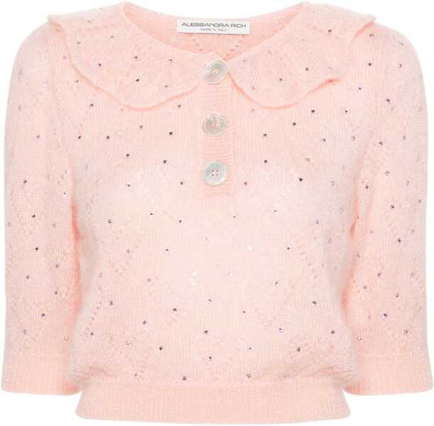 Pulovere casual Alessandra Rich Hearts Jersey PINK Femei (BM 14134280) 1
