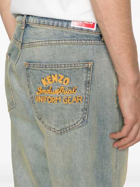 Blugi drepti Kenzo Slim Bara Jeans Kenzo Drawn Varsity DENIM Barbati (BM 14134328) 5