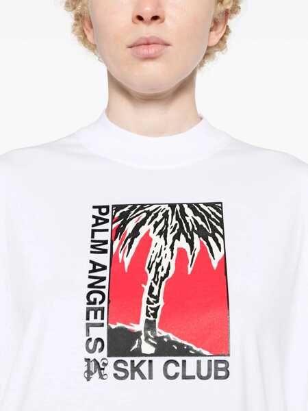 Tricouri Palm Angels Palm Ski Club T-Shirt WHITE Femei (BM 14134346) 5
