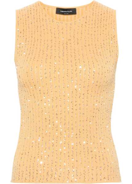 Pulovere casual Fabiana Filippi Mesh With Rhinestones YELLOW Femei (BM 14135261) 1