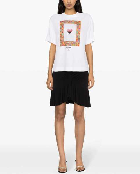 Tricouri Moschino T-Shirt Heart WHITE Femei (BM 14135672) 2