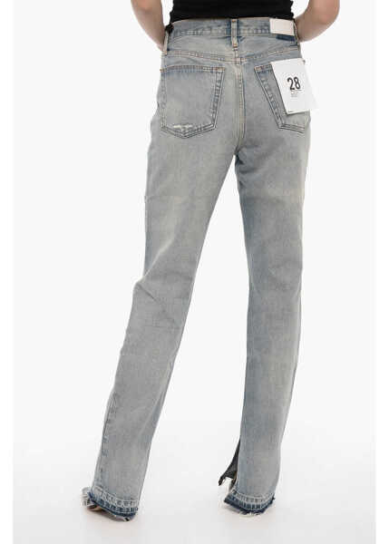 Blugi drepti RE/DONE Straight Leg Jeans With Ankle Slit 20Cm Blue Femei (BM 14160971) 2