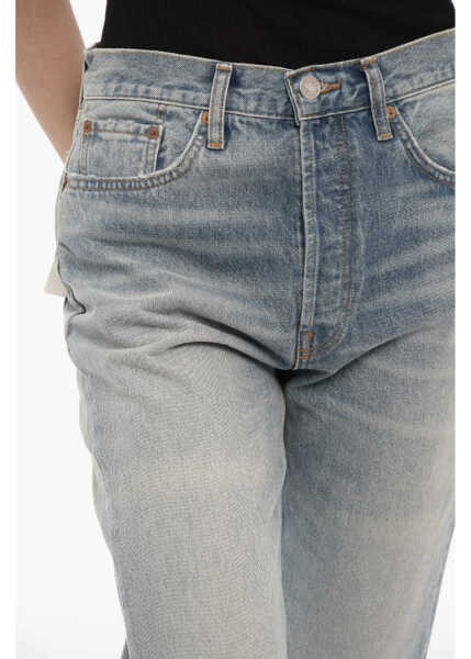 Blugi drepti RE/DONE Straight Leg Jeans With Ankle Slit 20Cm Blue Femei (BM 14160971) 3