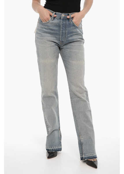 Blugi drepti RE/DONE Straight Leg Jeans With Ankle Slit 20Cm Blue Femei (BM 14160971) 1