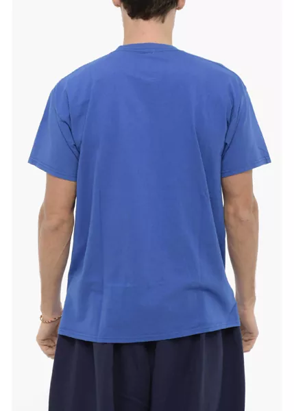 Tricouri WILD DONKEY Contrast And Embossed Printed Crew-Neck T-Shirt Blue Barbati (BM 14161328) 3