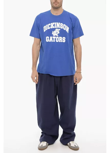 Tricouri WILD DONKEY Contrast And Embossed Printed Crew-Neck T-Shirt Blue Barbati (BM 14161328) 4