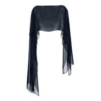 Esarfe Blue Stole With Boat Neckline In Sheer Fabric Woman Femei