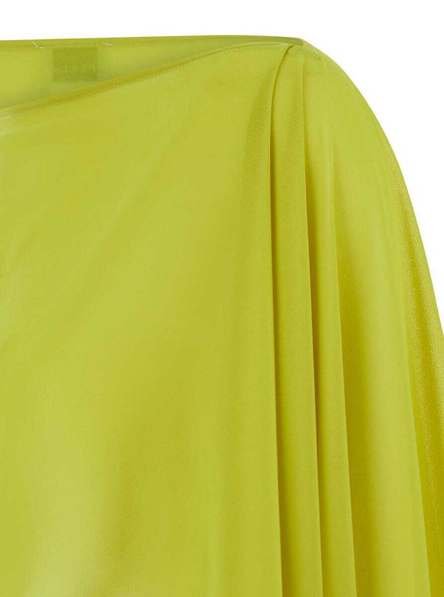 Esarfe PLAIN Yellow Stole With Boat Neckline In Sheer Fabric Woman GREEN Femei (BM 14164385) 3