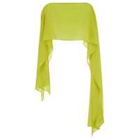 Esarfe Yellow Stole With Boat Neckline In Sheer Fabric Woman Femei