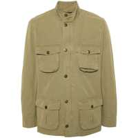 Geci Barbour Olive Green Cotton Jacket With Multiple Cargo Pockets Barbati