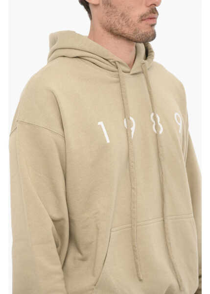 Bluze de trening 1989 STUDIO Brushed Cotton Hoodie With Contrasting Logo Beige Barbati (BM 14174627) 3