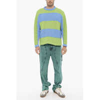Imbracaminte SUNNEI pentru Barbati - Pulovere SUNNEI Awning Striped Two-Tone Crew-Neck Sweater Blue Barbati (BM 14174663) - B-mall.ro