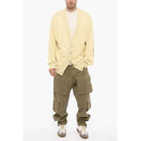 Pulovere UNTITLED ARTWORKS pentru Barbati - Cardigane UNTITLED ARTWORKS Distressed Cotton Maxi Cardigan Yellow Barbati (BM 14175032) - B-mall.ro