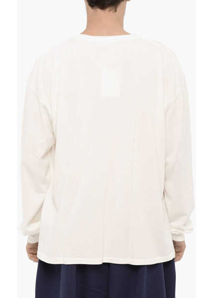 Tricouri 1989 STUDIO Long Sleeve Studio Ranch Crew-Neck T-Shirt With Front Print White Barbati (BM 14175038) 3