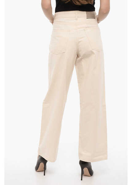 Pantaloni casual OUR LEGACY Solid Color Wide-Leg 5 Pockets Pants Beige Femei (BM 14175059) 2