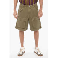 Pantaloni scurti Solid Color Cargo Shorts With Belt Loops Barbati