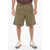 1989 STUDIO Solid Color Cargo Shorts With Belt Loops Military Green