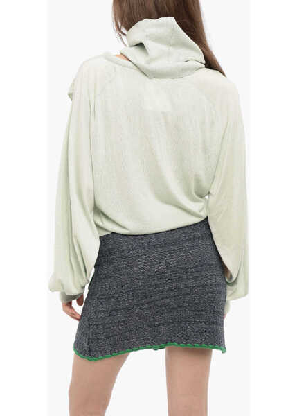 Pulovere RAMAEL Silk Sweater With Cut-Out Detail And Removable Collar Light Blue Femei (BM 14175764) 2