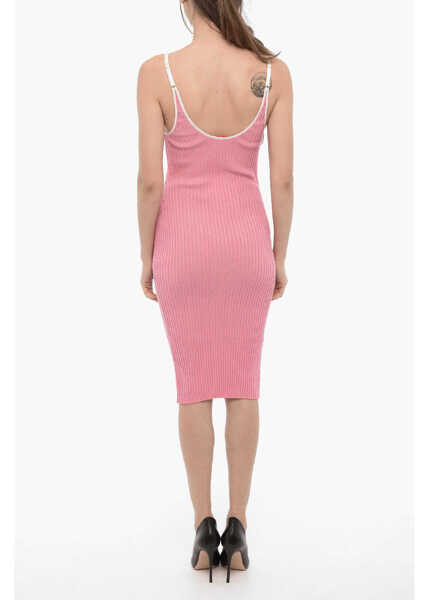 Rochii scurte CORMIO Knitted Ribbed Naomi Bodycon Dress With Velvet Ribbon Pink Femei (BM 14175977) 2
