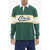 DR&Ocirc;LE DE MONSIEUR Long Sleeve Polo Shirt With Maxi Logo Green